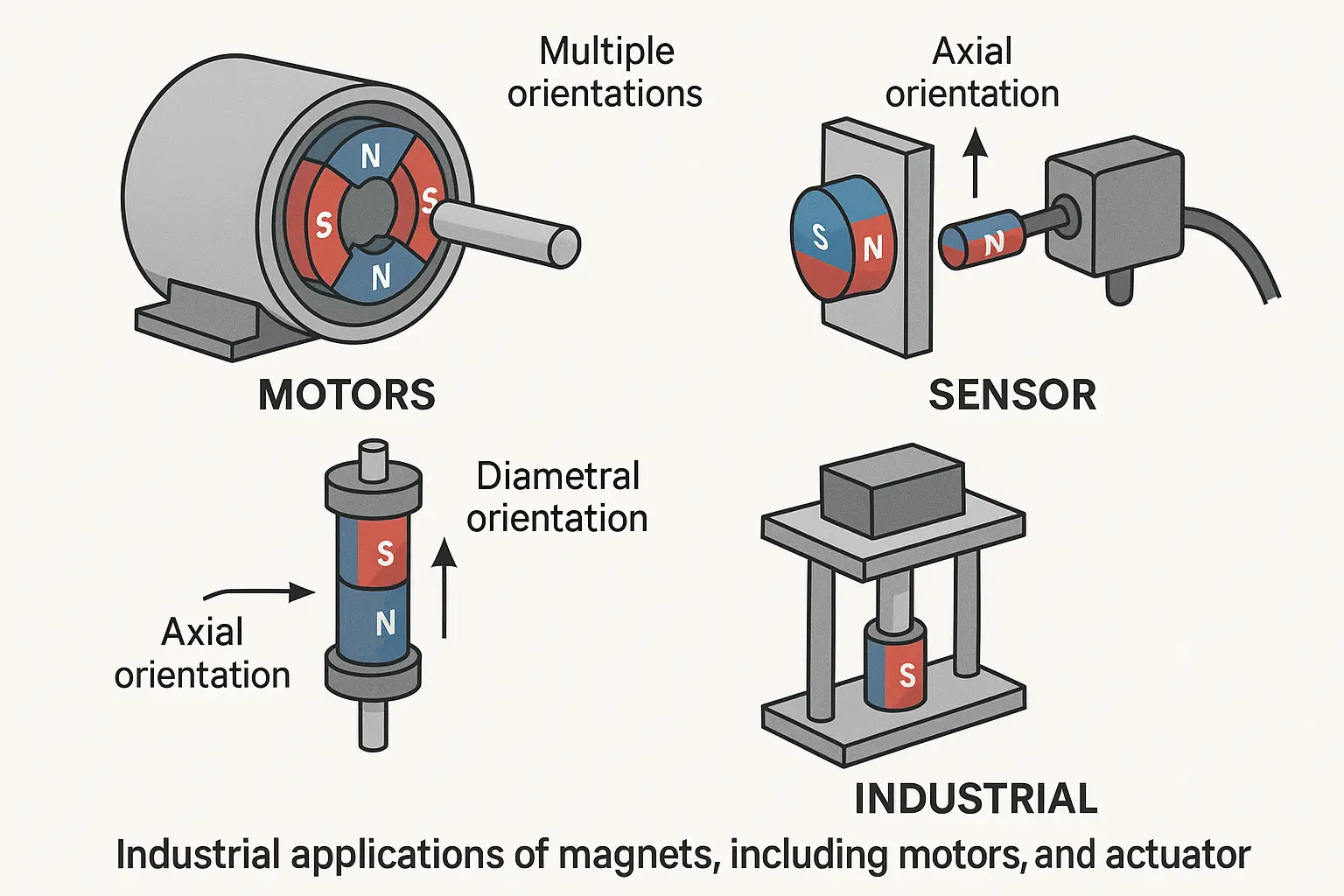 How to choose the right magnetizing direction for different shapes of magnet?