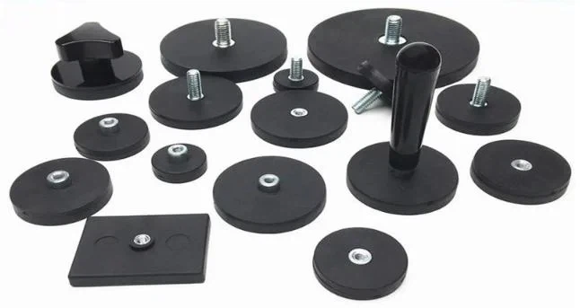 Variety of rubber coated ceramic and neodymium magnets with size options.