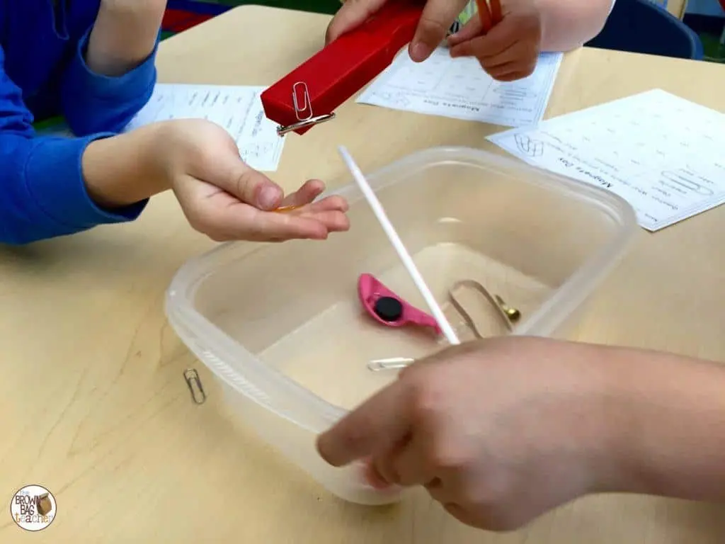 Students using AlNiCo magnets in a classroom science experiment